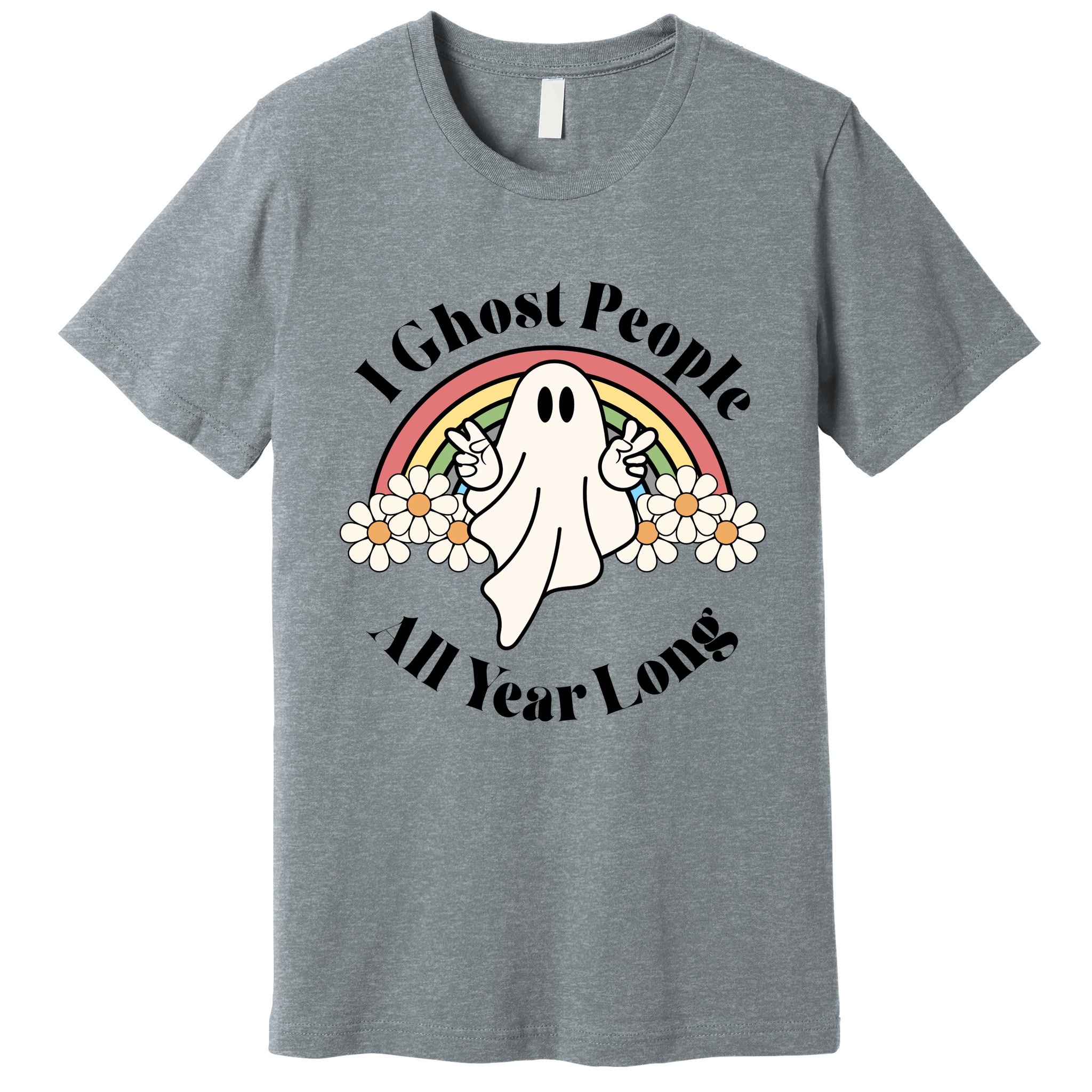 I Ghost People All Year Long Halloween Rainbow Premium T-Shirt