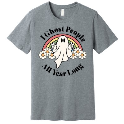 I Ghost People All Year Long Halloween Rainbow Premium T-Shirt