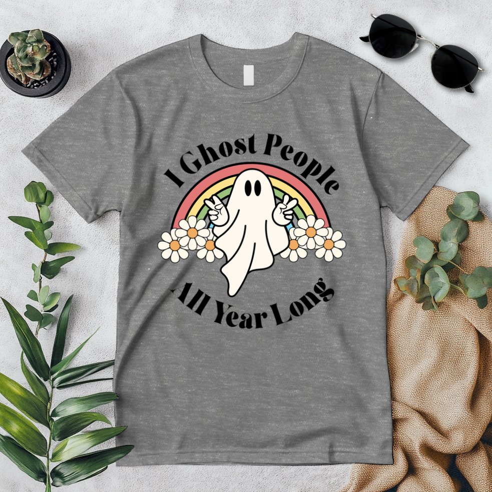I Ghost People All Year Long Halloween Rainbow Premium T-Shirt
