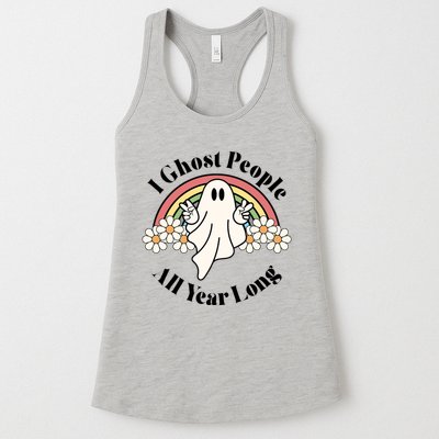 I Ghost People All Year Long Halloween Rainbow Womens Tank Top