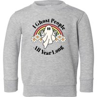 I Ghost People All Year Long Halloween Rainbow Toddler Sweatshirt