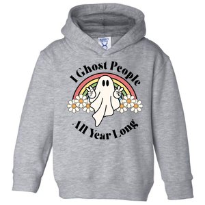 I Ghost People All Year Long Halloween Rainbow Toddler Hoodie