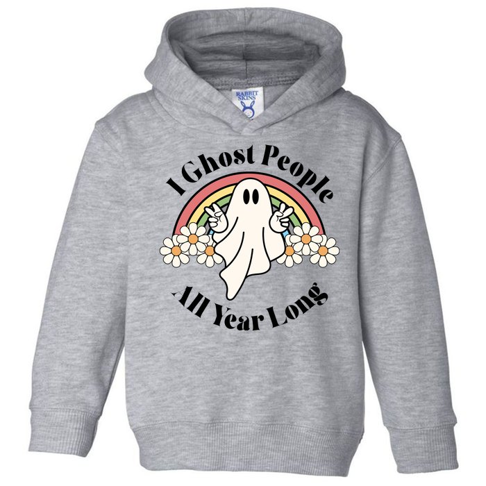 I Ghost People All Year Long Halloween Rainbow Toddler Hoodie