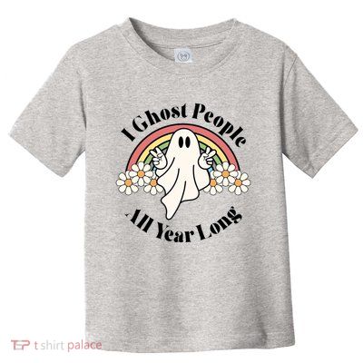 I Ghost People All Year Long Halloween Rainbow Toddler T-Shirt