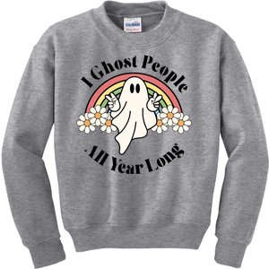 I Ghost People All Year Long Halloween Rainbow Kids Sweatshirt