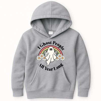 I Ghost People All Year Long Halloween Rainbow Kids Hoodie
