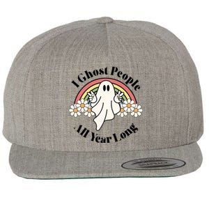 I Ghost People All Year Long Halloween Rainbow Wool Snapback Cap