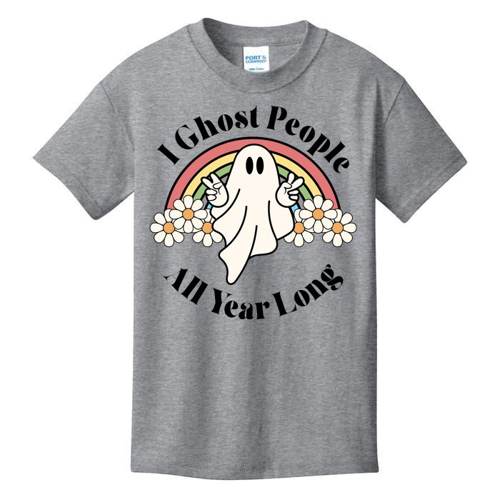 I Ghost People All Year Long Halloween Rainbow Kids T-Shirt