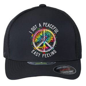 I Got Peaceful Easyfeeling Tie Dye Hippie 1960s Peaceful Flexfit Unipanel Trucker Cap