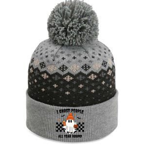 I Ghost People All Year Round Halloween Funny The Baniff Cuffed Pom Beanie