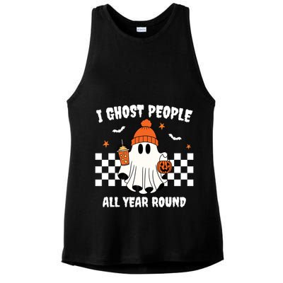 I Ghost People All Year Round Halloween Funny Ladies PosiCharge Tri-Blend Wicking Tank