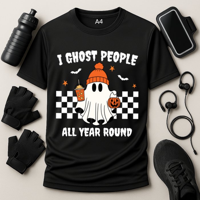 I Ghost People All Year Round Halloween Funny Cooling Performance Crew T-Shirt