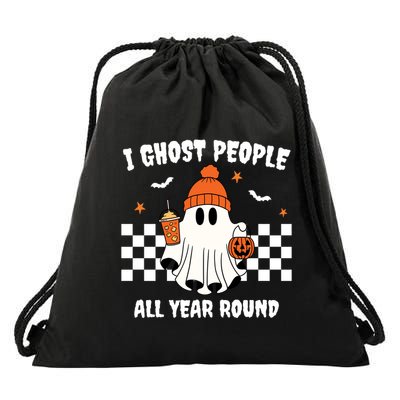 I Ghost People All Year Round Halloween Funny Drawstring Bag