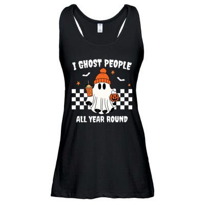 I Ghost People All Year Round Halloween Funny Ladies Essential Flowy Tank