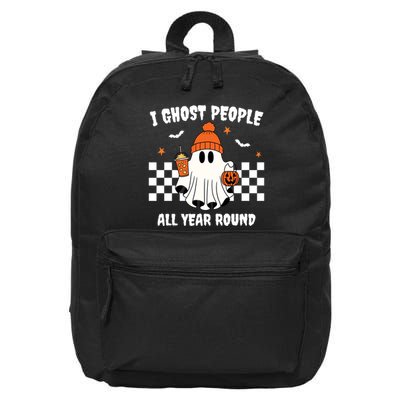 I Ghost People All Year Round Halloween Funny 16 in Basic Backpack