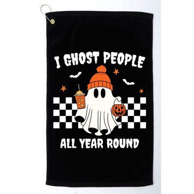 I Ghost People All Year Round Halloween Funny Golf Towel