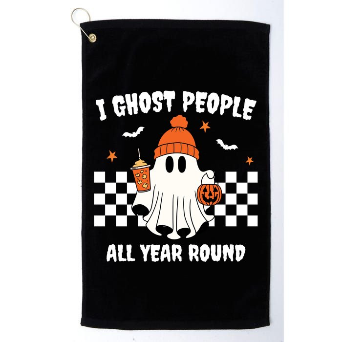 I Ghost People All Year Round Halloween Funny Golf Towel