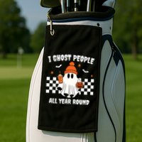 I Ghost People All Year Round Halloween Funny Golf Towel