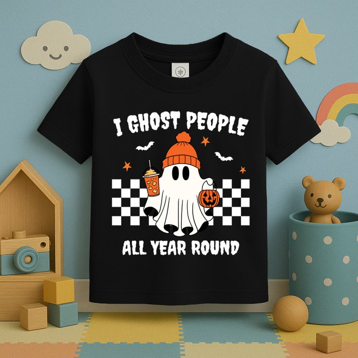 I Ghost People All Year Round Halloween Funny Toddler T-Shirt