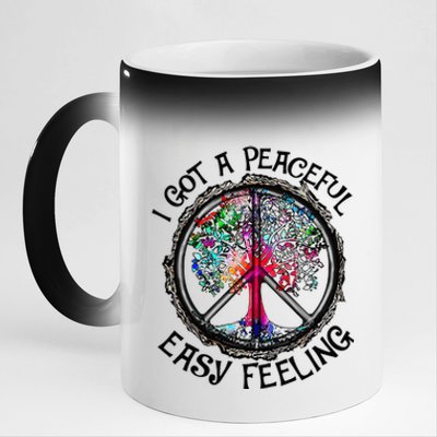 I Got Peaceful Easy Feeling Hippie Peaceful 11oz Black Color Changing Mug