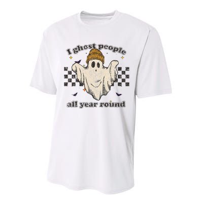 I Ghost People All Year Round Retro Halloween Ghost Costume  Performance Sprint T-Shirt