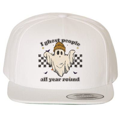 I Ghost People All Year Round Retro Halloween Ghost Costume  Wool Snapback Cap