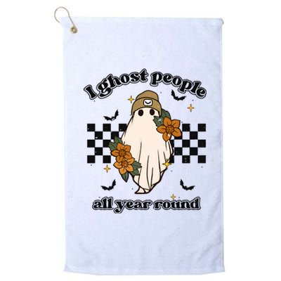 I Ghost People Year Round Cool Ghost Halloween Retro Platinum Collection Golf Towel