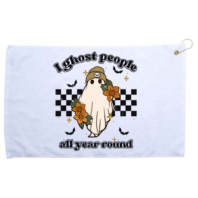 I Ghost People Year Round Cool Ghost Halloween Retro Grommeted Golf Towel