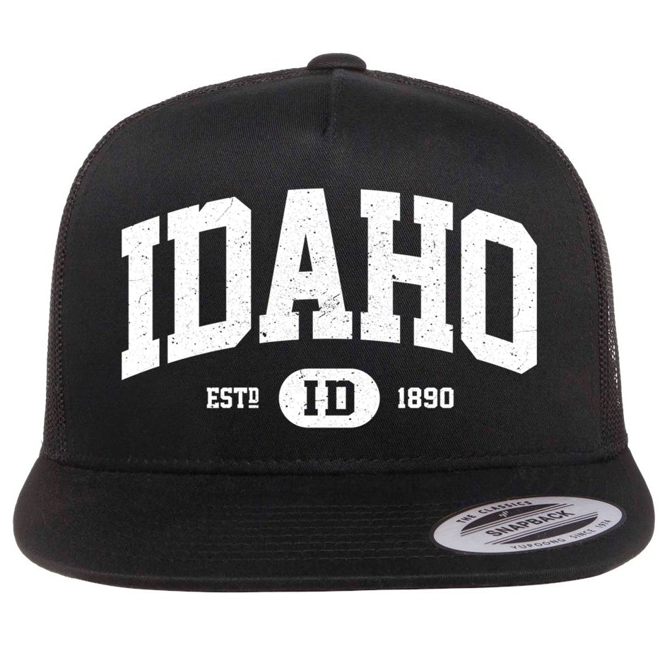 Idaho Gift Retro Vintage Idaho Gift Funny Gift Flat Bill Trucker Hat