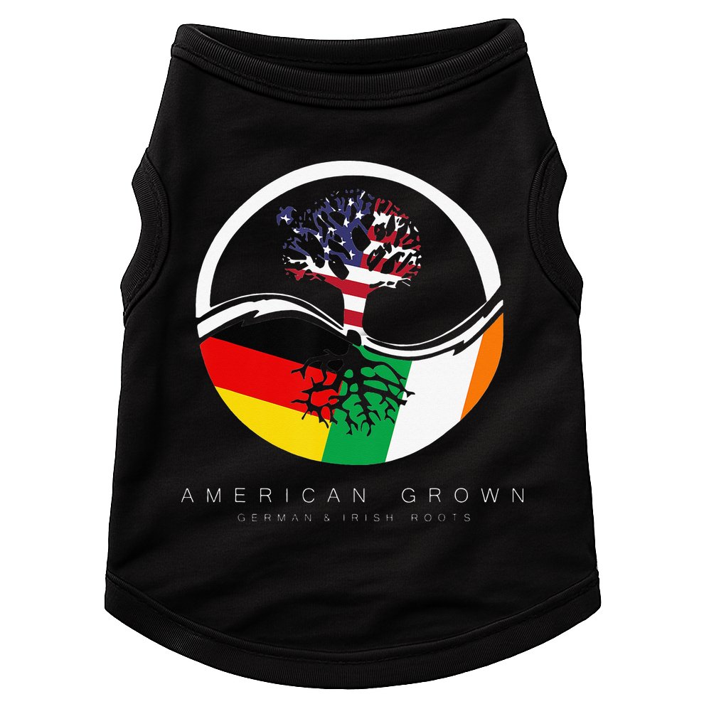 Irish German Roots American Grown With Flag Doggie Tank