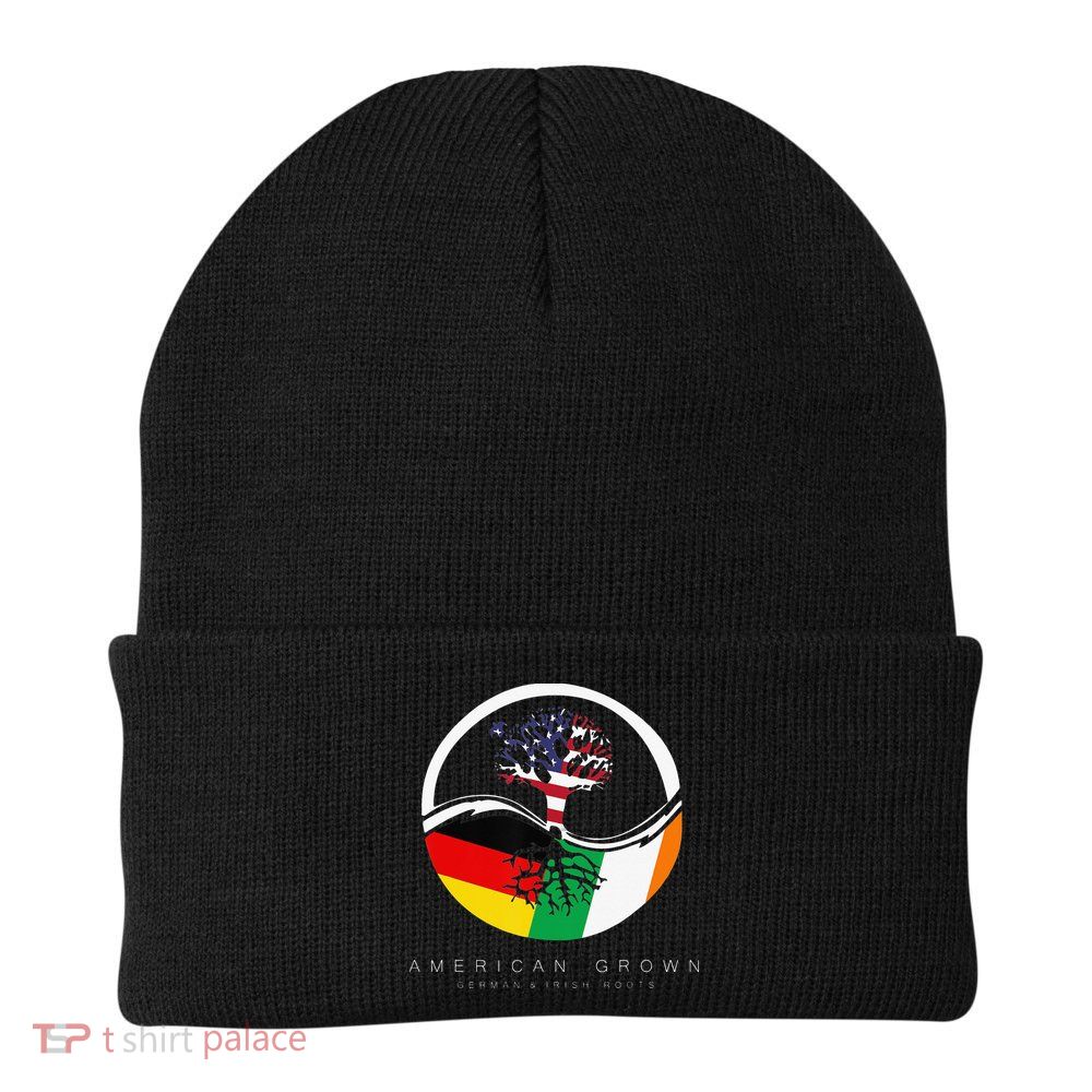 Irish German Roots American Grown With Flag Beanie