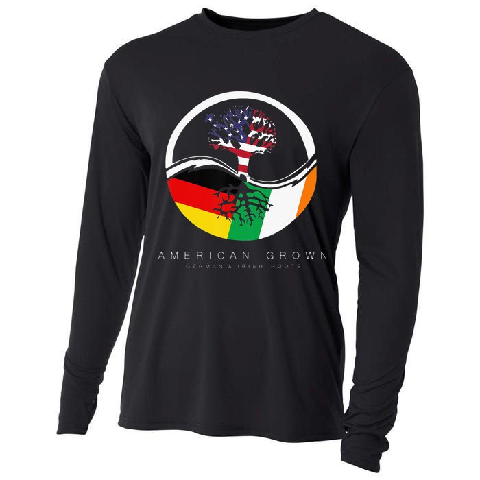 Irish German Roots American Grown With Flag Cooling Performance Long Sleeve Crew