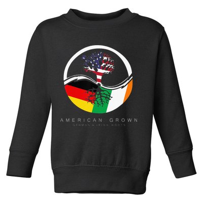 Irish German Roots American Grown With Flag Toddler Sweatshirt