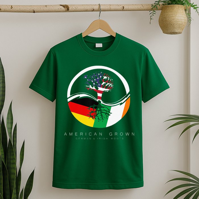 Irish German Roots American Grown With Flag T-Shirt