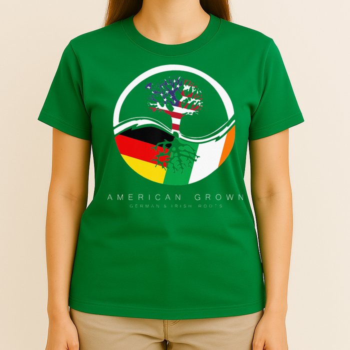 Irish German Roots American Grown With Flag T-Shirt