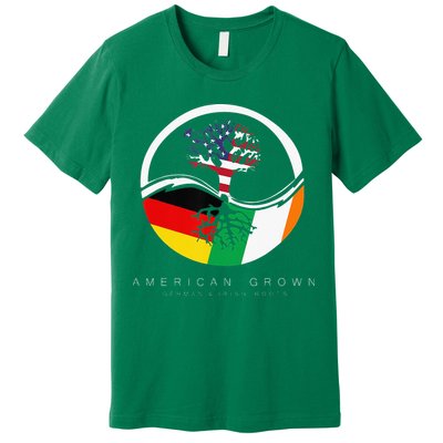 Irish German Roots American Grown With Flag Premium T-Shirt