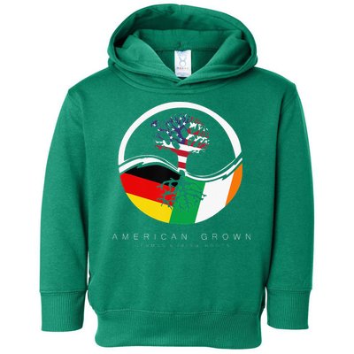 Irish German Roots American Grown With Flag Toddler Hoodie