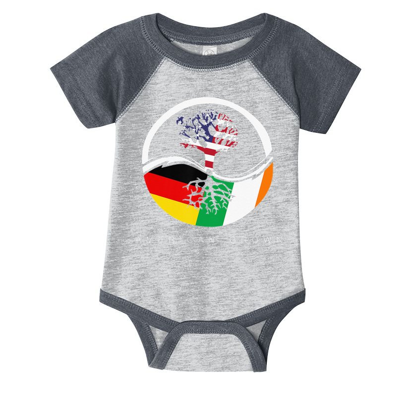 Irish German Roots American Grown With Flag Infant Baby Jersey Bodysuit
