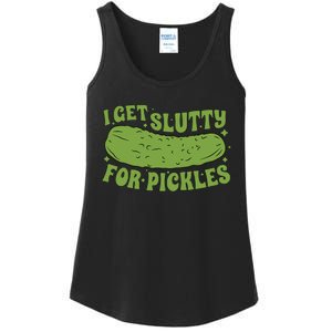 I Get Slutty For Pickles Funny Ladies Essential Tank