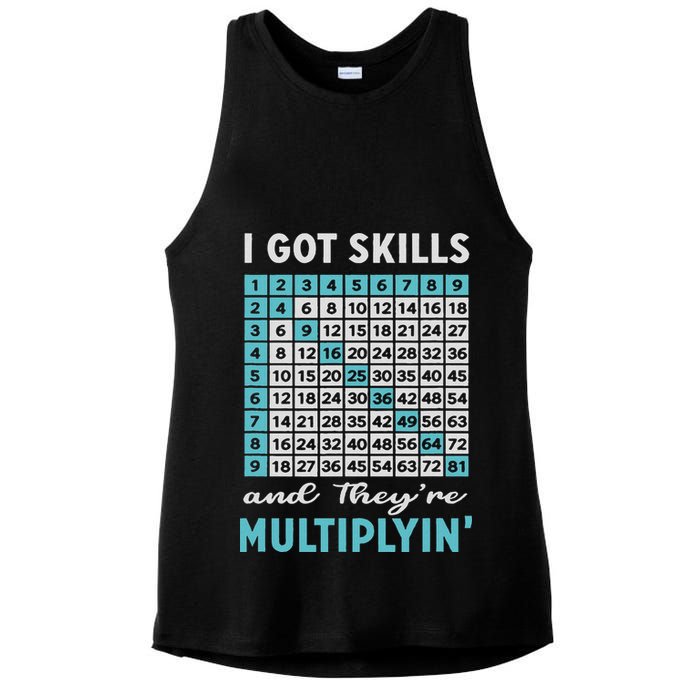 I Got Skills And They're Multiplying Ladies PosiCharge Tri-Blend Wicking Tank