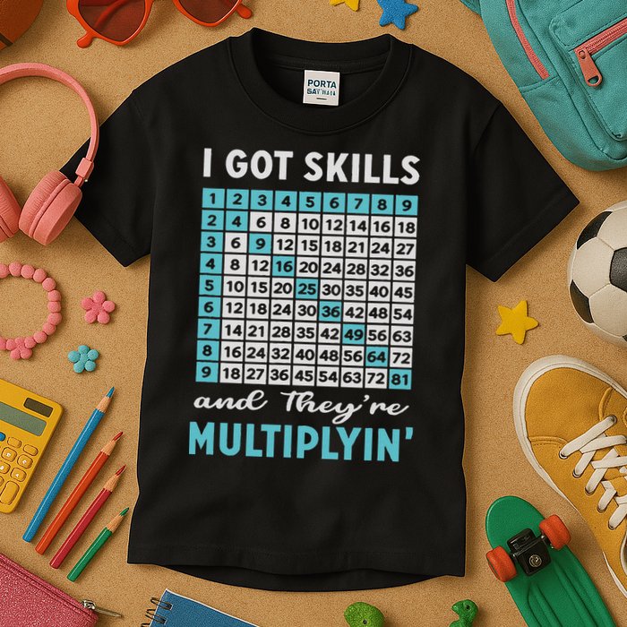 I Got Skills And They're Multiplying Kids T-Shirt