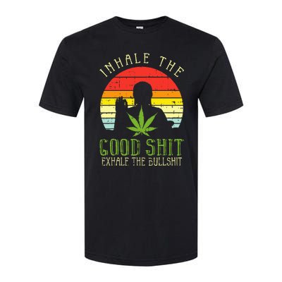 Inhale Good Shit Exhale Bullshit Weed Cannabis Yoga 420 Gift Softstyle CVC T-Shirt