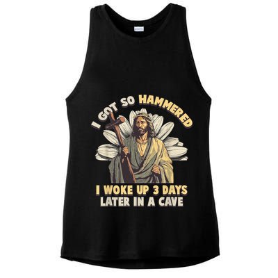 I Got So Hammered I Woke Up 3 Days Later In A Cave Religious Ladies PosiCharge Tri-Blend Wicking Tank