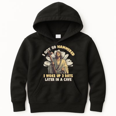 I Got So Hammered I Woke Up 3 Days Later In A Cave Religious Kids Hoodie