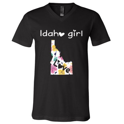 Idaho Girl Shirts I Love Idaho Home Gift V-Neck T-Shirt