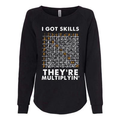 I Got Skills They're Multiplying Funny Math Teacher Students Womens California Wash Sweatshirt