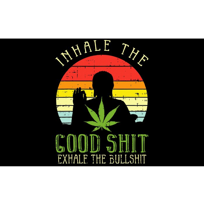 Inhale Good Shit Exhale Bullshit Weed Cannabis Yoga 420 Gift Bumper Sticker