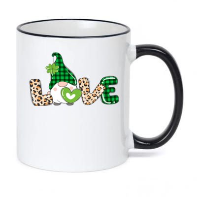 Irish Gnome Shamrock Heart Love St Patricks Day Meaningful Gift 11oz Black Color Changing Mug