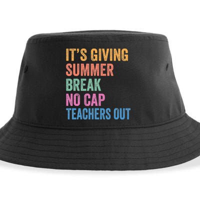 Its Giving Summer Break No Cap Funny Teacher Last Day Sustainable Bucket Hat