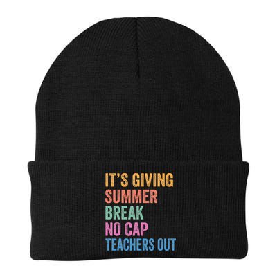 Its Giving Summer Break No Cap Funny Teacher Last Day Beanie